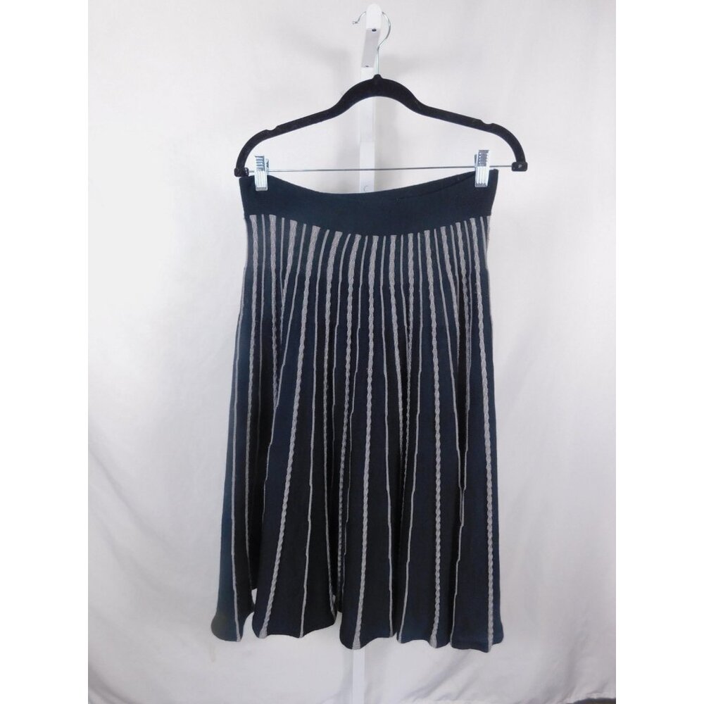 Vintage Foravi NY Black Midi Skirt A-Line Estate Find Goth Wicca M Wool Blend